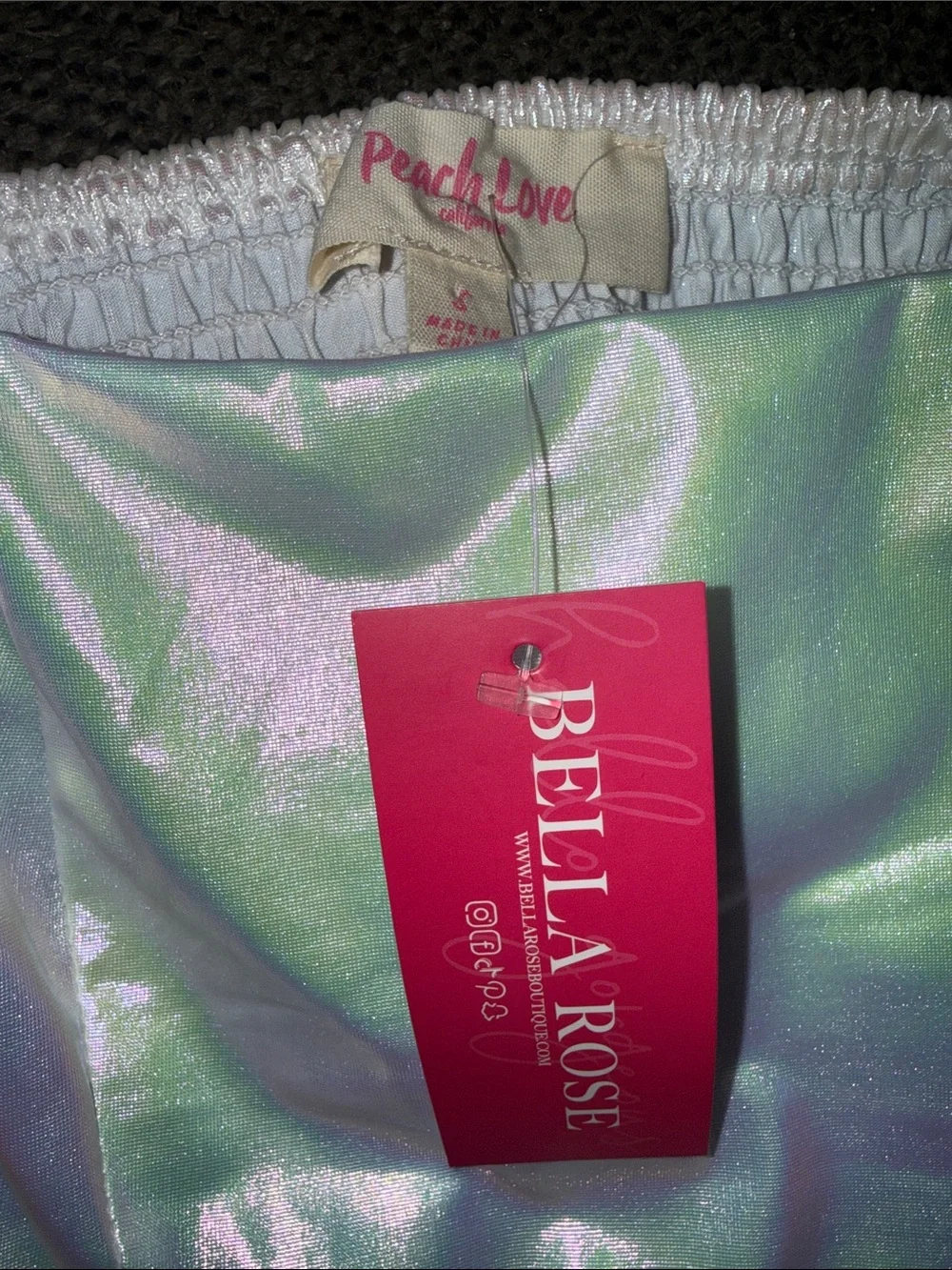 Peach Love California Iridescent Mint-Pearl Skirt - Picture 2 of 3